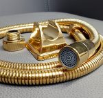 شلنگ توالت طلایی براق کششی مدل اعلاء