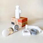 سیفون روشویی ظرفشویی درب استیل فشاری