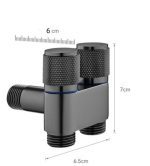 شیر پیسوار دوخروجی برنجی مشکی - Image 3