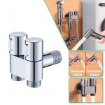 شیر پیسوار دوخروجی برنجی کروم