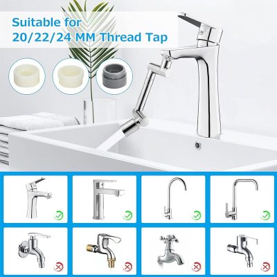 سرشیر ظرفشویی استیل 180 درجه تلسکوپی