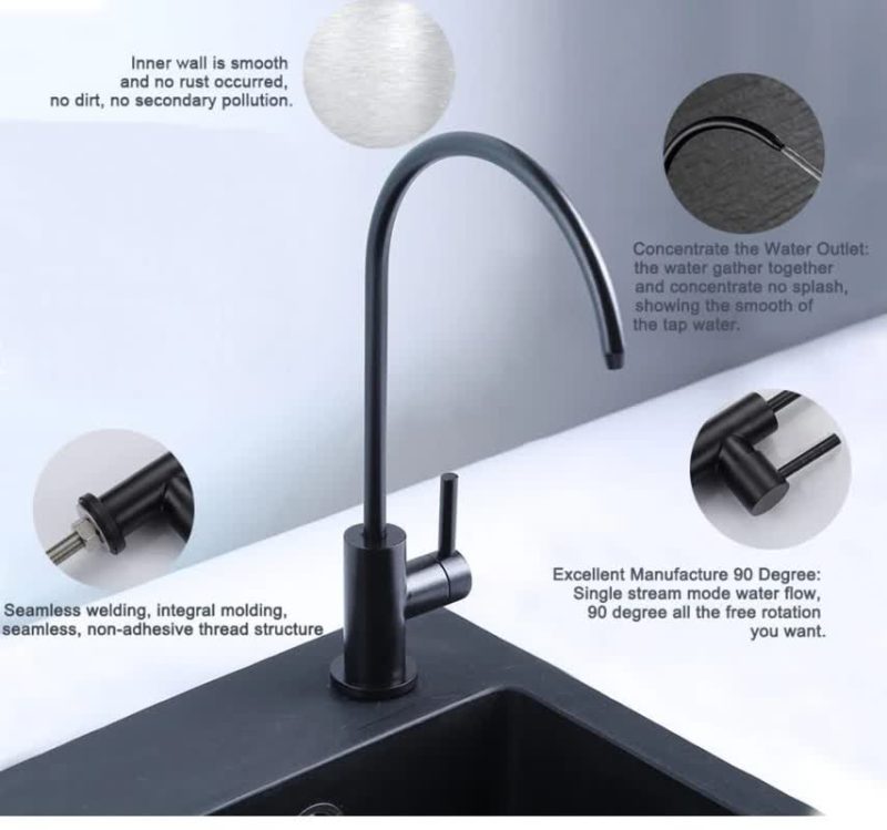 شیر تصفیه آب اهرمی مشکی مدل وارداتی - Image 1