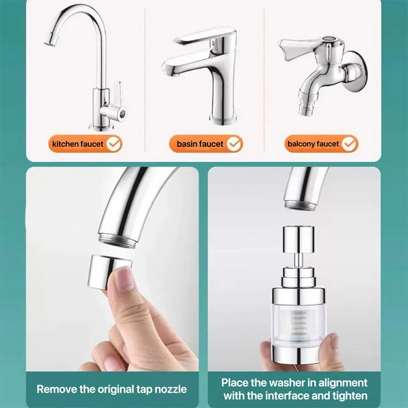 سرشیرظرفشویی-فیلتردار-پلاتور-تصفیه-آب سرشیرفشارشکن استیل مدل توری دار - Image 5